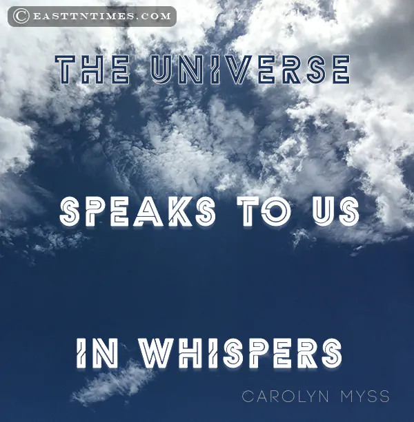 Dr Gwen Ford Quote of the week: The UNIVERSE speaks to us in WHISPERS by Carolin Myss  