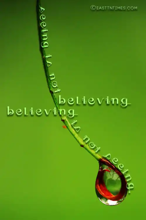 Seeing is not believing-believing is not seeing - Quote