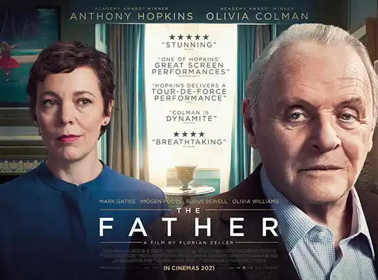 Olivia Colman And Anthony Hopkins on movie poster for Movie The Father