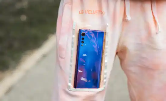 phone in transparent pants pocket