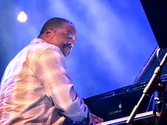 US-american jazz pianist Eric Reed at the Moers Festival