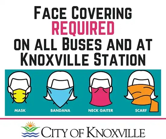 Face Coverings Required on KAT Buses poster