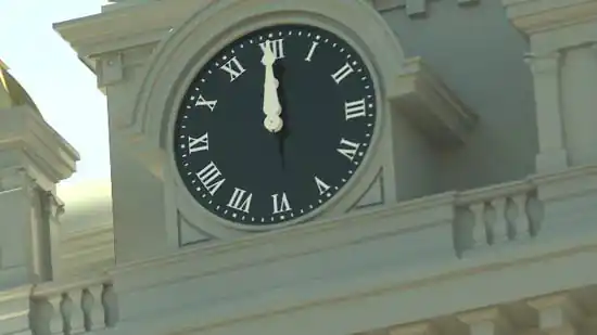 clock on courthouse building
