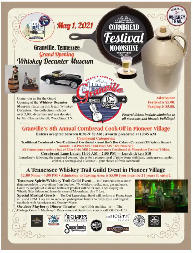 8th Annual Granville Cornbread & Moonshine Festival poster 