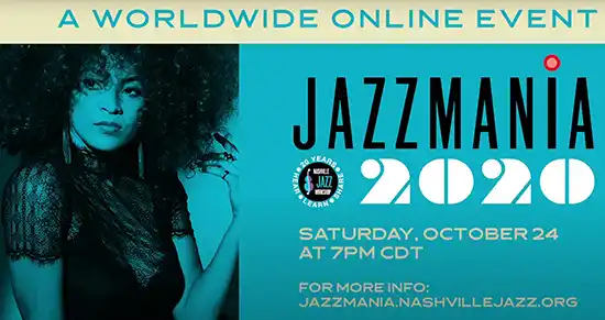 “Jazzmania 2020” Online Jazz Party & Fundraiser poster