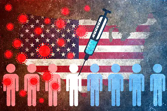 vaccination poster with american flag