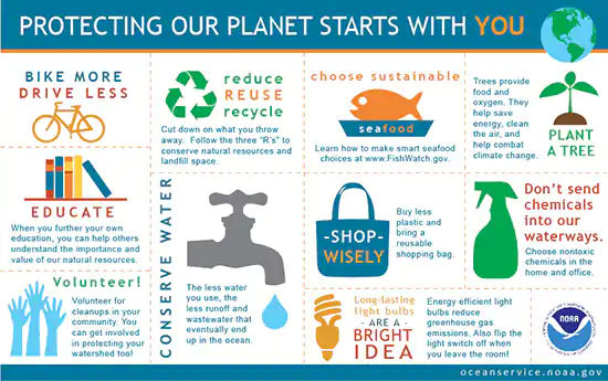 Ten Simple Things You Can Do to Help Protect the Earth infographic